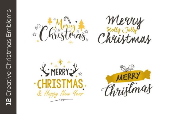 12 Christmas Emblems or Logos 2