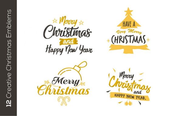 12 Christmas Emblems or Logos 2