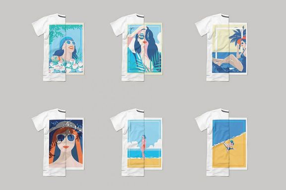 Summer & Spring Poster T-shirt Set