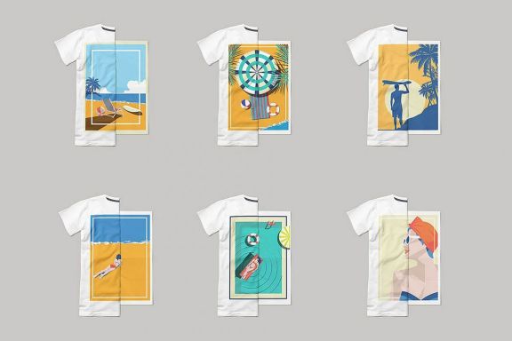 Summer & Spring Poster T-shirt Set