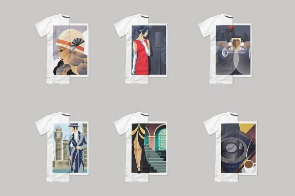 ArtDeco Poster T-shirt Set 1