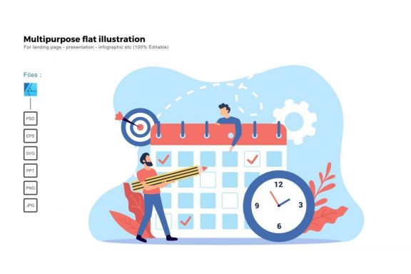 Multipurpose modern flat illustration design agenda meeting