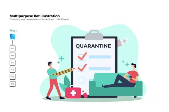 Multipurpose modern flat illustration design check list