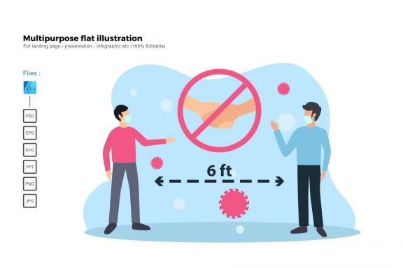 Multipurpose modern flat illustration design physical
