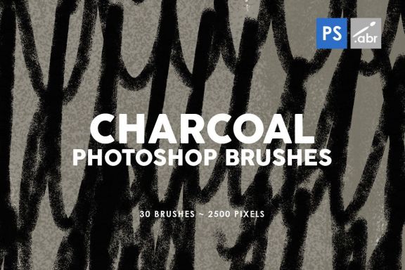 Charcoal Texture Photoshop Stamp Brushes