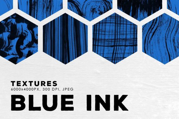 Blue Abstract Ink Textures