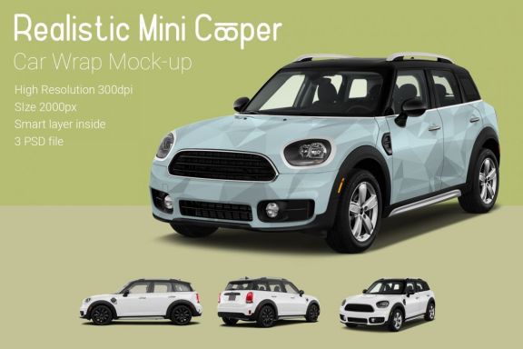 Mini Cooper Car Mock-Up