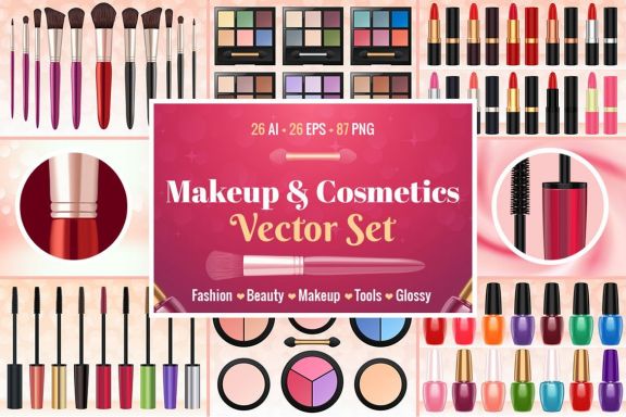 Makeup & Cosmetics Vector Set
