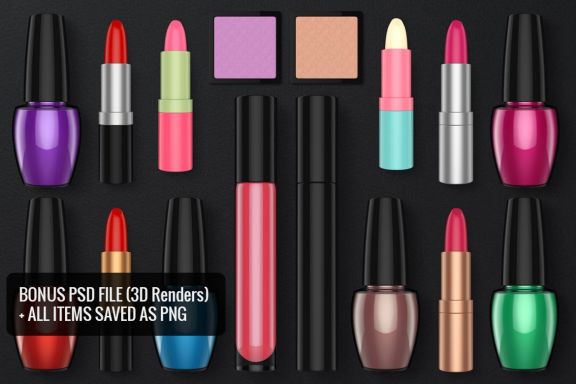 Makeup & Cosmetics Vector Set