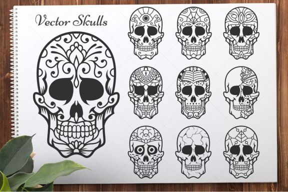 50 Vector Sugar Skulls