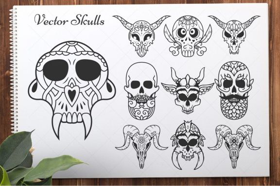 50 Vector Sugar Skulls