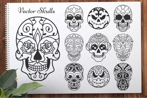 50 Vector Sugar Skulls