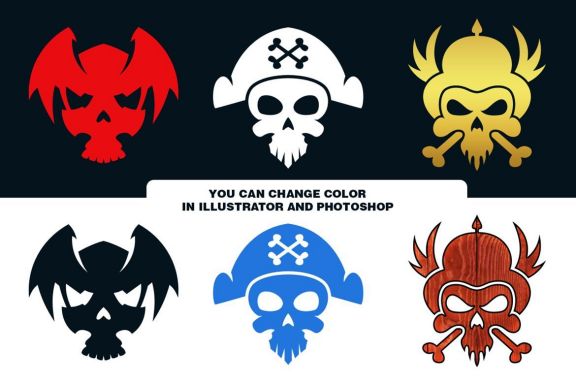 63 Vector Skulls Collection