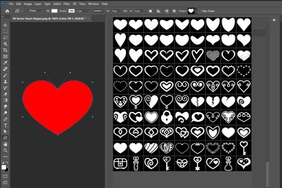 90 Vector Heart Shapes