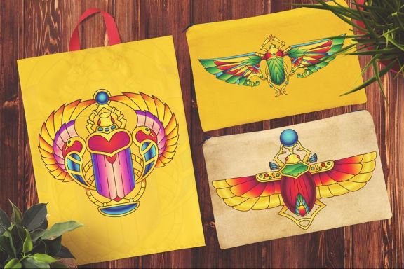 Egyptian Vector Scarab Set