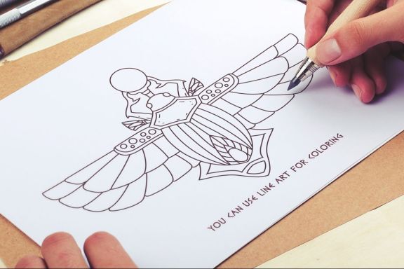 Egyptian Vector Scarab Set