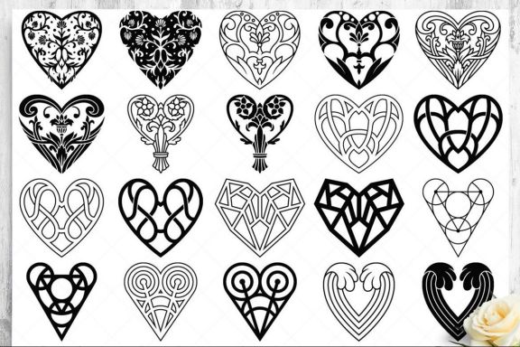 Heart Vector Ornaments and Patterns