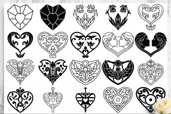 Heart Vector Ornaments and Patterns