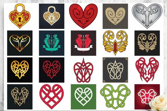 Heart Vector Ornaments and Patterns