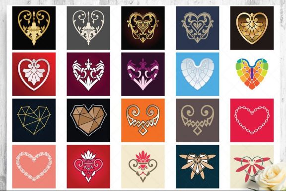 Heart Vector Ornaments and Patterns