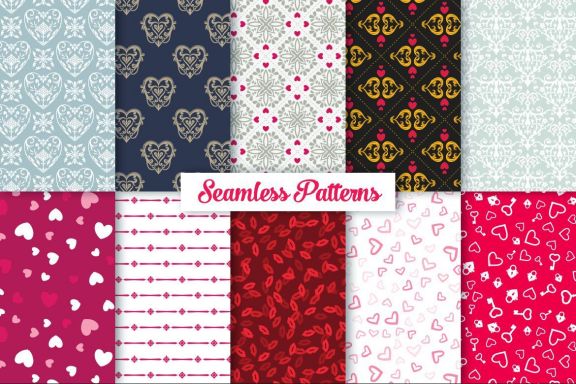 Heart Vector Ornaments and Patterns