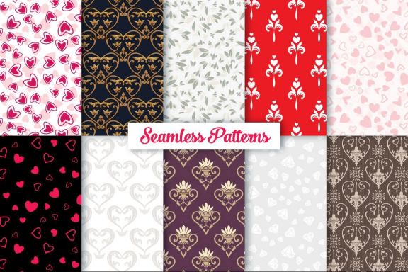 Heart Vector Ornaments and Patterns