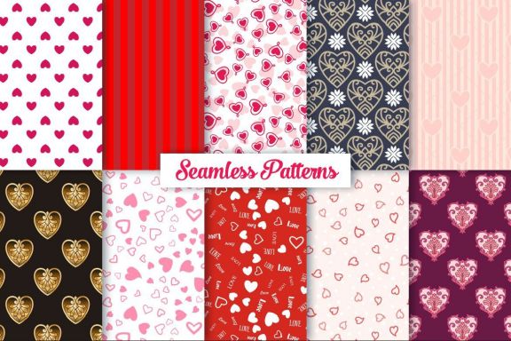 Heart Vector Ornaments and Patterns