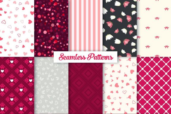 Heart Vector Ornaments and Patterns