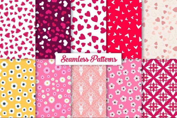 Heart Vector Ornaments and Patterns