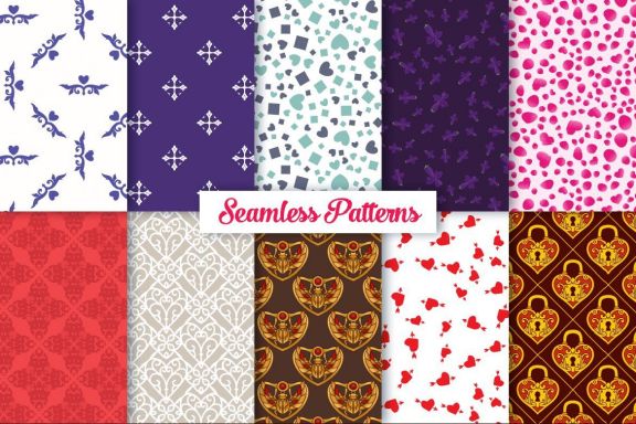 Heart Vector Ornaments and Patterns