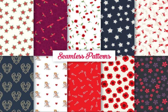 Heart Vector Ornaments and Patterns