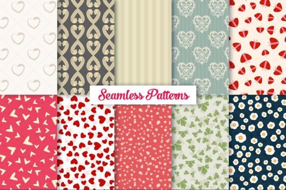 Heart Vector Ornaments and Patterns