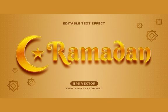 Ramadan editable text effect vector