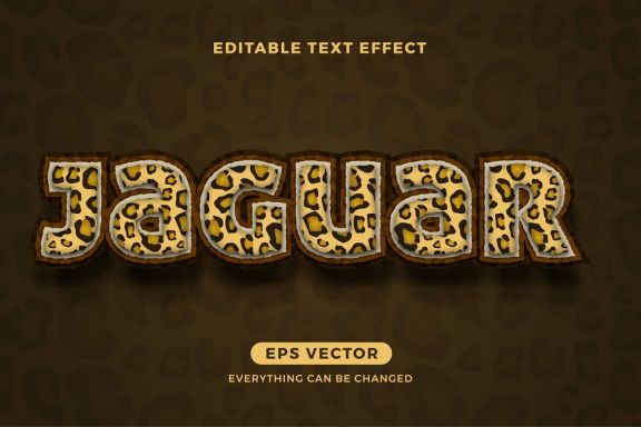 Jaguar editable text effect vector