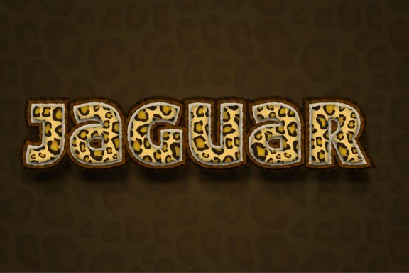 Jaguar editable text effect vector