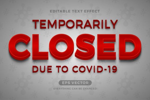 Closed editable text effect vector