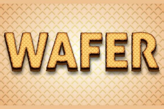 Wafer editable text effect vector