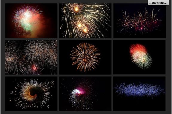 100 Fireworks Overlays