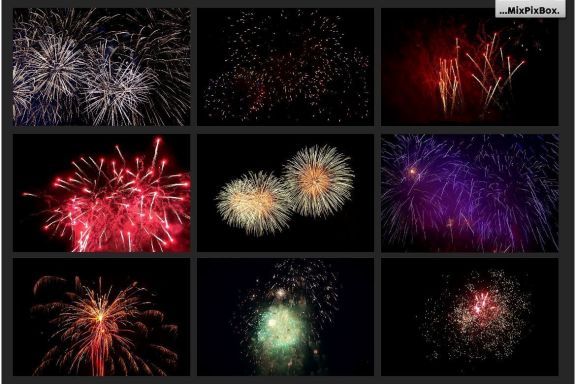 100 Fireworks Overlays