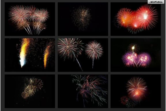 100 Fireworks Overlays