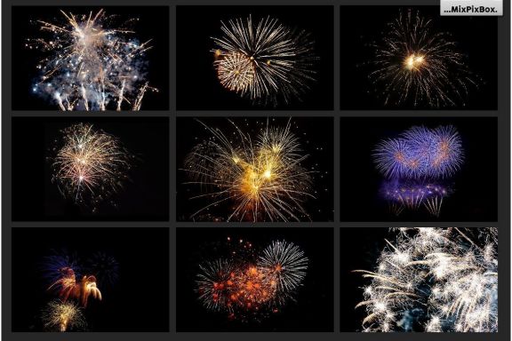 100 Fireworks Overlays