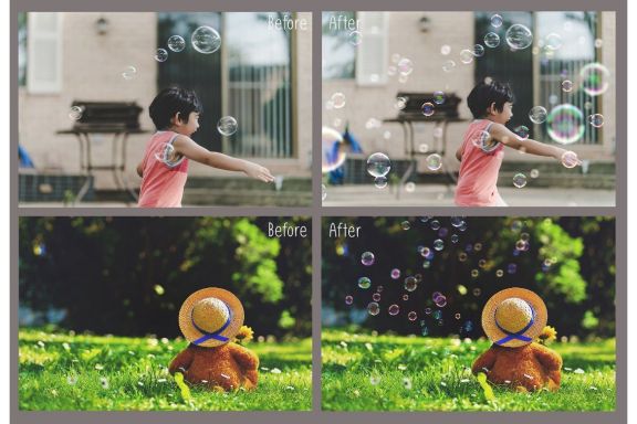100 Bubbles Photo Overlays