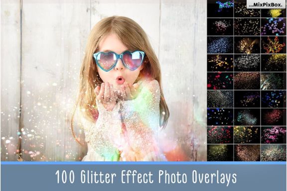 100 Glitter Effect Photo Overlays