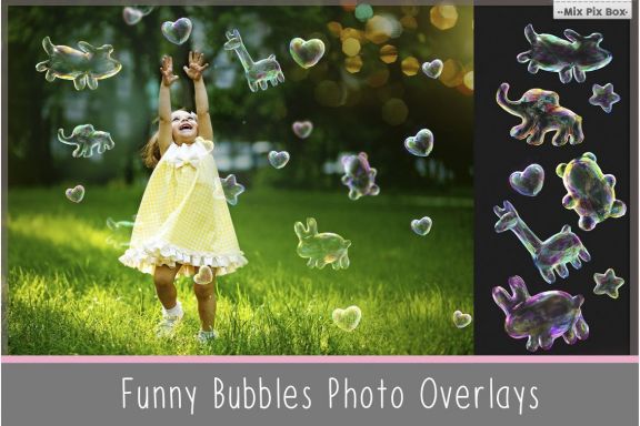 Funny Animals Soap Bubbles Photo Overlay