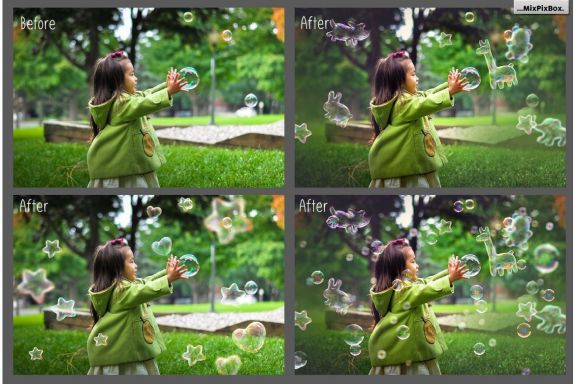 Funny Animals Soap Bubbles Photo Overlay