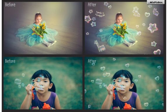 Funny Animals Soap Bubbles Photo Overlay