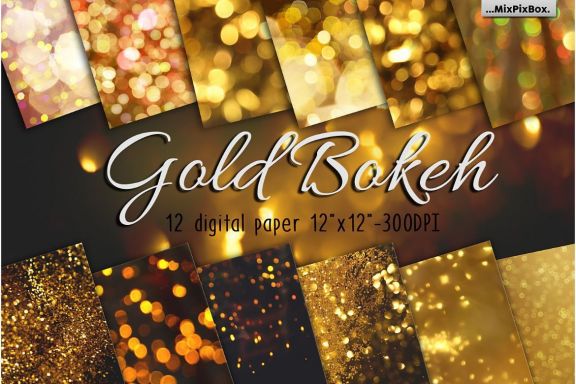 Gold Bokeh Digital Paper