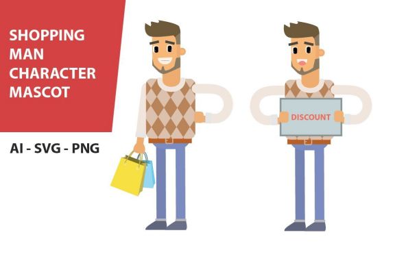 Shopping Man 2 Character Vector Vol. 1