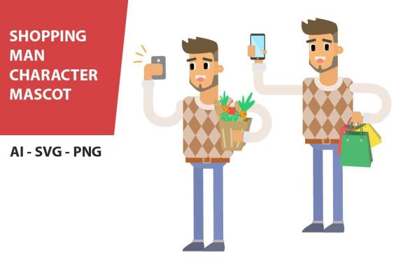 Shopping Man 2 Character Vector Vol. 2