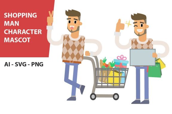 Shopping Man 2 Character Vector Vol. 3